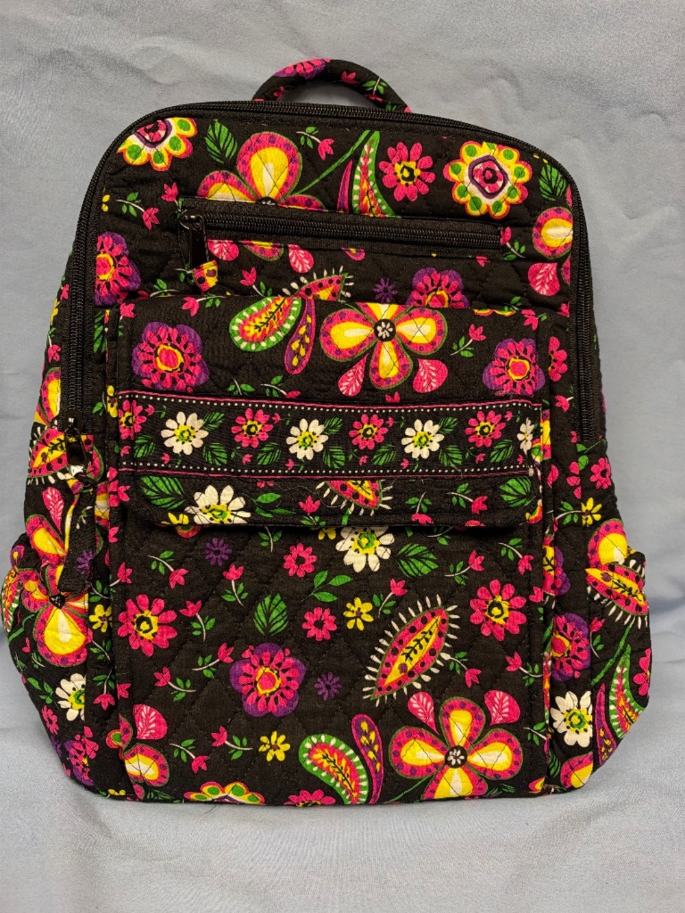 Quilted backpack.  Lightweight with floral design.